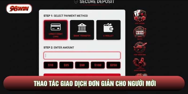 Thao tác giao dịch đơn giản cho người mới
